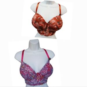 2 Pack Bras Sexy Lace Floral 44D Bra NWT